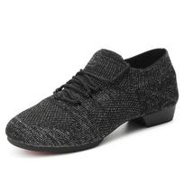 Fly Woven Mesh šokių batai mergaitėms ir moterims Valso tango jogos baleto mokytojų treniruočių šokių batai 34 juoda