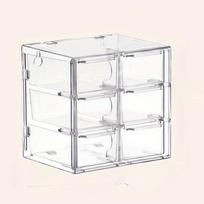 Karoliukų laikymo dėžutė, darbalaukio papuošalų skaidraus stalčiaus tinklelis plastikinė dėžutė, praktiški, patogūs reikmenys 6 Grid Beaded Storage Box
