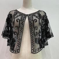 Vakarinis vakarėlis Cape Vintage Sequin Retro blizgučiu skara