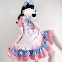 4 vnt. / komplektas Tarnaitės kostiumas, Cosplay Mielas Lolitos rinkinys Tarnaitės aprangos kambarinės suknelė XL
