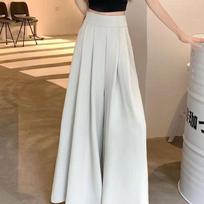 Moterų drabužių tendencija Aukštu juosmeniu Plačių kelnių sijonas Didelis kraštas Kasdieniški Elegantiški Pagrindiniai Kostiuminės kelnės Biuro damos kelnės XS šviesiai mėlyna spalva