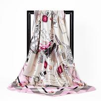 Vogue Foulard Satin Square Silk Scarf Šalikai Aukštos kokybės 1vnt 90*90cm Skaros Šalikai Elegantiškos Populiarios Moterys 90-90cm