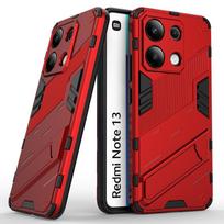 Skirta Xiaomi Redmi Note 13 13R Pro Plus 4G 5G Punk Armor smūgiams atsparus buferis Tvirtas guminis kompiuteris su įtaisytu stovo dėklu Stovo laikiklio dangtelis Note 13 5G raudona