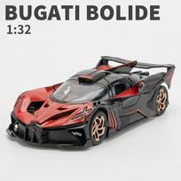 1/32 Bugatti Bolide lydinio sportinio automobilio modelio žaislai, modeliavimas, liejiniai, metalinė transporto priemonė su garso apšvietimu, atitraukiama apdaila, berniuko dovanos raudona