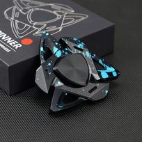Ryklių stiliaus aliuminio lydinio fidget spinneris - apdirbtas CNC staklėmis, 3 spalvų variantai, relaksacinis žaislas suaugusiems