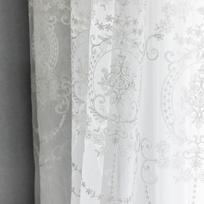 1 PC siuvinėta balto tiulio užuolaida Populiari elegantiško Europos dizaino „Nuan“ serija W100cm x L130cm