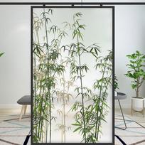 Kinų stiliaus bambukų kraštovaizdžio privatumo langų plėvelė, bambukų meno vitražo plėvelė, matinio stiklo statinio prilipimo langų lipdukai 40x100cm
