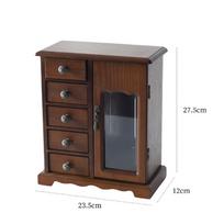 Vienspalvis Retro Paprasta Papuošalų Dėžutė Kaklo papuošalai Žiedas Auskarai Papuošalų Priedai Išskirtinė Dėžutė 23.5×12×27.5 gray