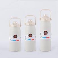 Nerūdijančio plieno termo butelis Didelės talpos termosas Vandens butelis Nešiojamas vakuuminis puodelis Termosas Izoliuotas puodelis Gerkliukas Kolba Sporto salei 1000ml balta