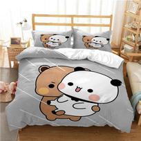 Mielas Bubu Dudu Animacinis Meškutis Panda Antklodės Užvalkalas kawaii Lovos Patalynės Komplektai Minkštas Antklodės Užvalkalas ir Pagalvės Užvalkalai VienvietisDvigulisQueenKing Berniukams EU Single 135x200cm