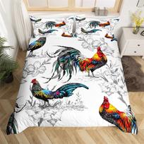3D vištienos patalynės užvalkalas Ūkis Gaidys Žąsis Antis Vaikui Paaugliui Moterims Vyrams Dovanos Sodybos Gyvūnai Miegamojo Dekoracijoms Karalienė Karalius 70x133cm 2pcs