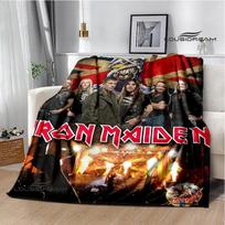 Roko grupės I-Iron M-Maiden spausduotas pledas Vaikams Šilti pledai Flanelinis Minkštas ir patogus pledas lovos užtiesalai Gimtadienio dovana 30x40inch gray