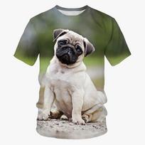 Juokingi šunų mopsų marškinėliai Gyvūnas 3D spaudinys Vyrams Moterims Šaunūs trumparankoviai marškinėliai Streetwear Oversized Harajuku Vaikams Viršutiniai drabužiai S