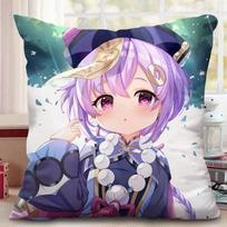 Genshin Impact Hu Tao Klee Zhongli Venti Pagalvės užvalkalas Kvadratinė pagalvėlė Dvigubas Cosplay Anime Pagalvės užvalkalas Dovana 30x30cm