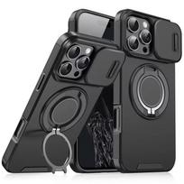 Prabangus Magsafe magnetinis belaidžio įkrovimo šarvų dėklas, skirtas iPhone 16 15 14 13 12 11 Pro Max Plus Slide Camera Protection PC dangtelis iPhone 16 Pro Max juoda