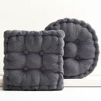 Vienos spalvos kordurojaus kukurūzų branduolio pagalvėlė - Daugiaspalvė japoniško stiliaus kvadratinė/apvali studento kėdės pagalvėlė 40x40cm Round - 310g tamsiai pilka spalva
