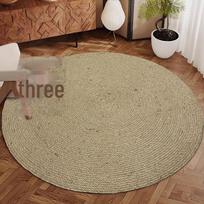 Apvalus džiuto austas grindų kilimėlis svetainei, namų krėslui ar kavos staliukui – idealiai tinka rudeniui ir žiemai. Diameter 80 cm (Jute)