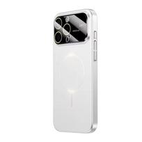 Prabangi kameros apsauga Magsafe telefono dėklas iPhone17 16 14 15 13 12 11 Pro Max Magnetinis smūgiams atsparus kietas PC plonas dangtelis iPhone 16 Pro Max balta