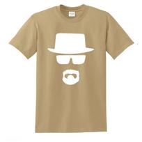 Breaking Bad vyriškas aukščiausios kokybės streetwear 100% medvilnės laismi marškinėliai su Heisenberg paveikslėliu vasaros vyriški marškinėliai šaunus vyro t-shirt XXS smėlis