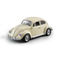 1:18 Scale Beetle 1955 Modelis Klasikinis retro senovinių automobilių lydinio liejimo automobilio dureles galima atidaryti Garso ir šviesos atitraukiamas miniatiūrinis žaislas vaikiškas dovana balta