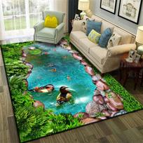 Individualus 3D spausdintas neslystantis vaikiškas kilimas miegamajam ar svetainei 80x120 cm