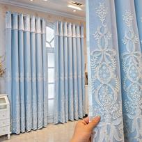 Embroidered Floral Blackout Drapery Panel with Grommet Top – UV-resistant, Machine Washable, Embroidery Crafted for Bedroom, Living & Office Spaces 160*270CM white