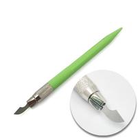 Dantų nerūdijančio plieno porcelianinis skalpelis, atgalinio pjovimo peilis, kišeninis peilis, neslystantis pjaustytuvas, graviravimo amatininkų peiliai, 0,1 mm storio 1 piece green