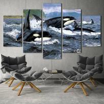 5 dalių Orca Stration žudikinis banginis vandenynas Plakatas Paveikslėlis Spausdinti Sienos Menas Drobė Tapyba Sienų dekoras svetainei Be rėmelių 20x35cm*2  20x45cm*2  20x55cm*1