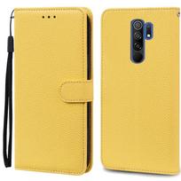 Dėklas Redmi 9, minkštas silikoninis piniginės tipo dangtelis, telefono dėklas Xiaomi Redmi 9, odinis atverčiamas dėklas Redmi9, Coque Fundas Shell For Redmi 9 geltona