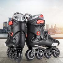 Children's Men's and Women's Adjustable Roller Skates Straight-wheel Fancy Flat Skates Adult Beginner Single-row Skates 36-38