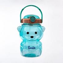 1000/1400ml Miela meškiuko gertuvė, nešiojama, didelės talpos, sportinis gėrimo puodelis su šiaudeliu 1000ML