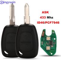 jingyuqin 1 mygtuko automobilio nuotolinio rakto valdymas Renault Master Kangoo Clio Twingo VAC102 ašmenys PCF7946 ID46 lustas 433MHZ VAC102 BLADE dangus