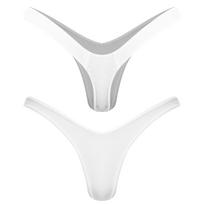 Moterų V formos G-stringas T-back dizaino Mini Bikini kelnaitės Private Pool maudymosi kostiumo apatiniai Drąsus dengimas M balta