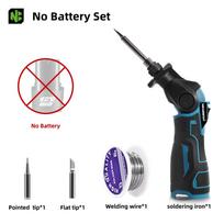 NEWBENY 30W elektrinis lituoklis-pistoletas lituoklis karšto oro pistoletas šildymo litavimo aparatas 400℃ reguliuojama temperatūra 12V baterijai Without Battery