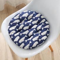 Patogus kėdės pagalvėlė valgomajam, biurui ar studentų sėdimajai vietai 30x30 cm (Round Cotton Linen) mėlynojo banginio spalva