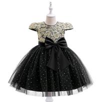Mergaičių princesės pūsta suknelė su kaspinu - Scenos ir gėlių mergaitės suknelė mažiems/vidutinio amžiaus vaikams 140cm/7Y