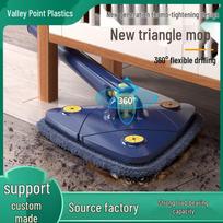 Imitation Hand-Twist Mop with Hands-Free Washing, New Triangular Design for Easy Household Cleaning Mop cloth mėlyna