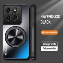 Magnetinis dėklas Motorola Edge 60 Pro 50 Fusion Matinis Atsparus smūgiams 360° besisukantis žiedas Laikiklis Dėklas Moto G75 G55 G85 G15 G24 Motorola Moto G75 juoda