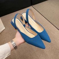 Moteriški Batai Nauji Slingback'ai Moteriški Aukštakulniai Klasikiniai Madingi Seksualūs Suknelės Bateliai Moteriški Smailus Pirštas Vienspalviai Batai Moteriški 35 mėlyna
