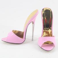 Mada FHC 16 cm aukštakulniai sandalai, moteriški vasariniai batai scenos pasirodymams, atviros šlepetės, mulai, atviri pirštai, rožinė, individualizuotos spalvos, 35 rožinė
