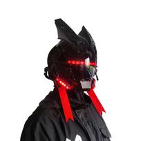 Jaupto Gothic Cyberpunk Kaukė Šalmas , techwear Kaukė , Helovino Cosplay Technologinis Šalmas , Futuristinis Šalmas Su LED Šviesa raudona