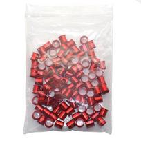 100 vnt. 8 mm skersmens paukščių balandžių skaitmeniniai aliumininiai kojos žiedai Individualūs 4 spalvų NR.001-100 Aliumininiai skaitmeniniai žiedai raudona
