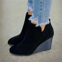 Moteriški platforminiai ankle boots Chelsea batai Dideli dydžiai 35 juoda