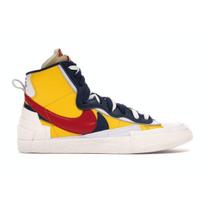 sacai x Nike Blazer Mid Kukurūzų Laivyno Unisex Sportbačiai Geltoni Varsity-Kukurūzų Vidurnakčio-Laivyno-Balti-Varsity-Raudoni BV0072-700 38.5