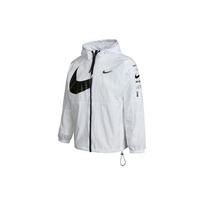 Nike Sportswear Swoosh Spalvų Blokų Austas Striukė Su Gobtuvu Vyrams Viršutinis Drabužis Baltas DJ8038-100 XL