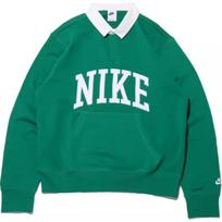 Nike raidės spausdinimo kišeninė ilgomis rankovėmis polo marškinėliai vyriški viršutiniai drabužiai žali FN3113-365 XXL