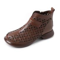 Madingi GKTINOO 2025 m. vasariniai ankle boots batai, natūralios odos batai moterims, žemakulniai sandalai, su šoniniu užtrauktuku, išpjovomis, kvėpuojantys, Mujer Zapatos 5