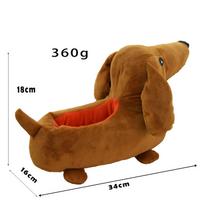 Takso Pliušinės Šlepetės - Jaukūs Žiemos Miegamojo Avalynė Dachshund Slippers (Pair)