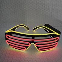 Belaidžiai LED šviečiantys akiniai - Diskotekos, baro, KTV atmosferai ir TikTok rekvizitas/žaislas Wireless Venetian Blind (2 AAA Batteries Required)