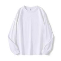 Pavasaris Ruduo Vienspalviai Medvilniniai Marškinėliai Moterims Harajuku Oversized Ilgomis Rankovėmis Y2k Viršūnės Unisex Korėjietiško Gatvės Stiliaus Kasdieniai Pagrindiniai Marškinėliai Moteriški Geros Kokybės M balta